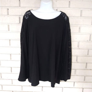 Dress Barn Lace Panel Bell Sleeve Blouse